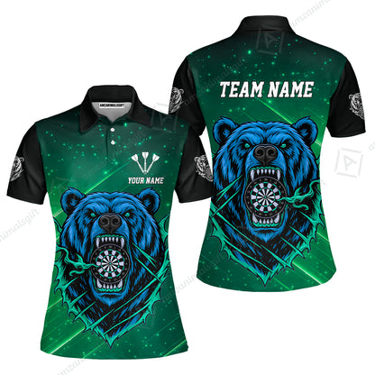 Custom Darts Team Jersey, Personalized Furious Bear Dart Polo Shirt for Players with Name & Team Name