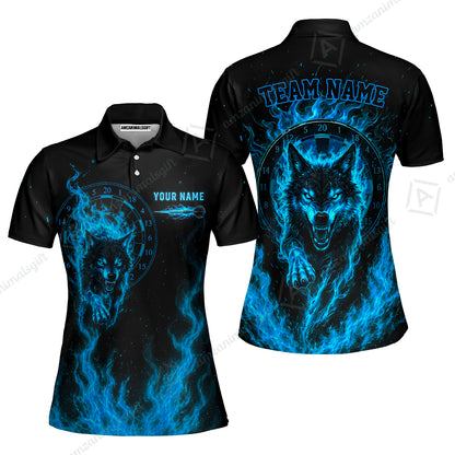 Customized Fire Wolf Dartboard Multicolor Darts Jersey, Personalized Name And Team Name For Players