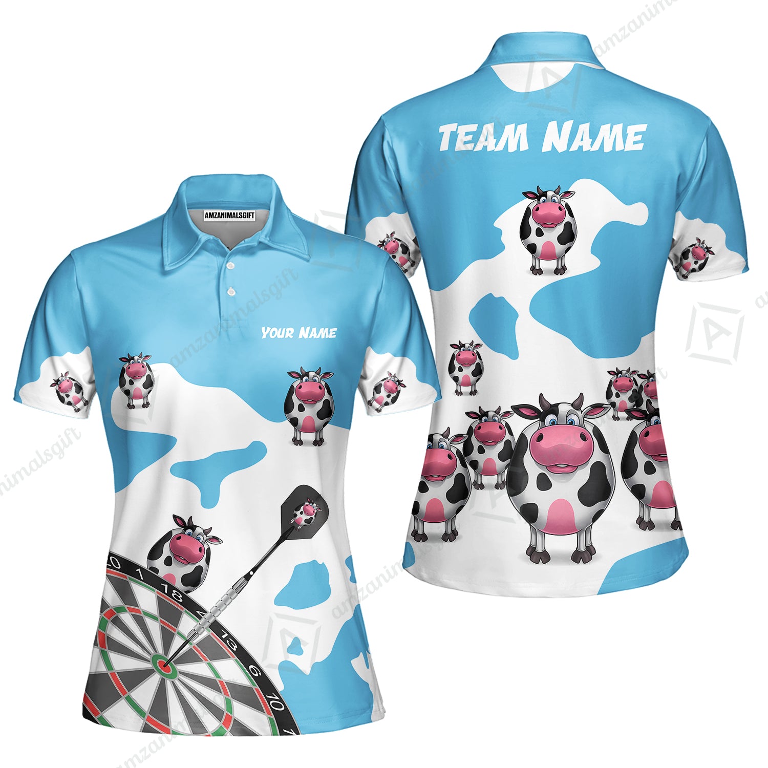 Women Polo Shirt||Cyan