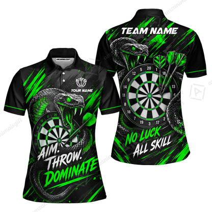 Customized Darts Team Jersey, Personalized Snake Darts Abstract Background Polo Shirt For Players With Name & Team Name