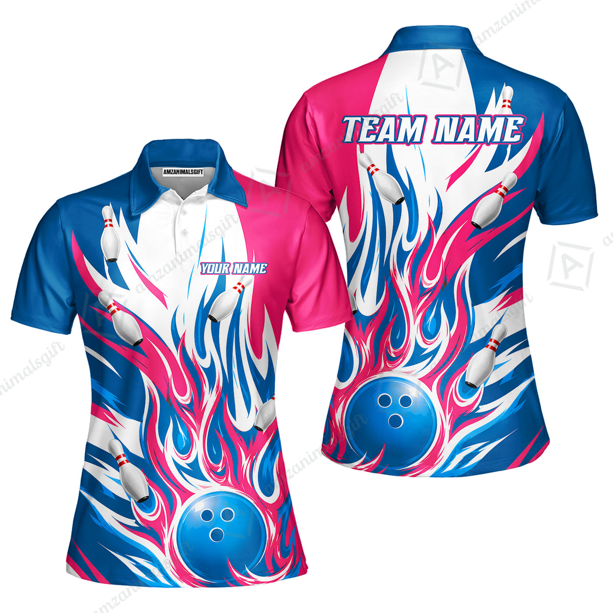 Women Polo||Pink Cyan