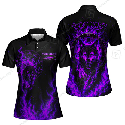 Customized Fire Wolf Dartboard Multicolor Darts Jersey, Personalized Name And Team Name For Players