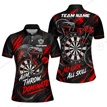 Customized Darts Team Jersey, Personalized Snake Darts Abstract Background Polo Shirt For Players With Name & Team Name