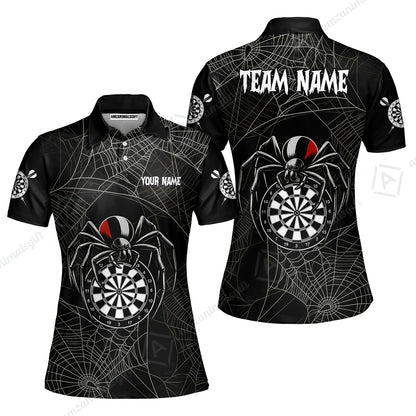 Customized Spider Web Black Widow Spooky Halloween Darts Jersey, Personalized Name And Team Name For Players