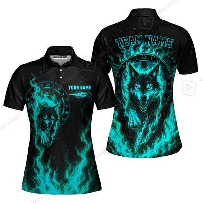 Customized Fire Wolf Dartboard Multicolor Darts Jersey, Personalized Name And Team Name For Players