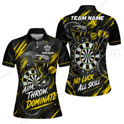 Customized Darts Team Jersey, Personalized Snake Darts Abstract Background Polo Shirt For Players With Name & Team Name