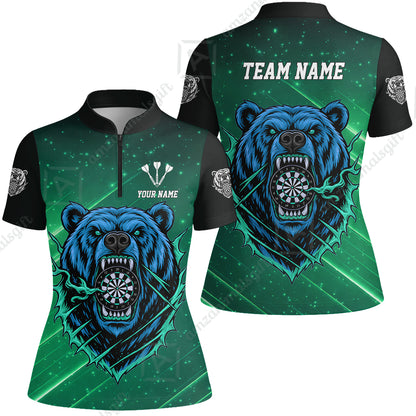 Custom Darts Team Jersey, Personalized Furious Bear Dart Polo Shirt for Players with Name & Team Name