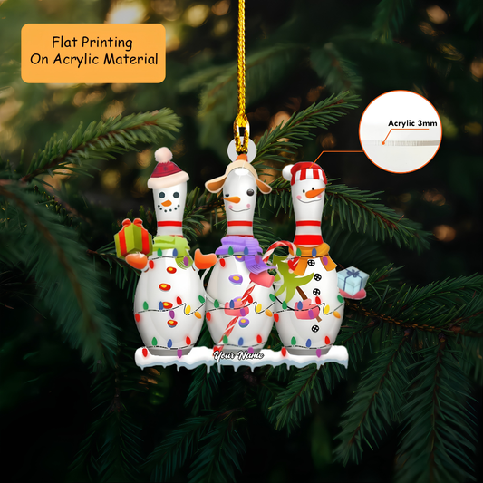 Personalized Bowling Pin Ornaments, Custom Bowling Pin Ornaments, Bowling KeyChains, Car Ornaments Bowling