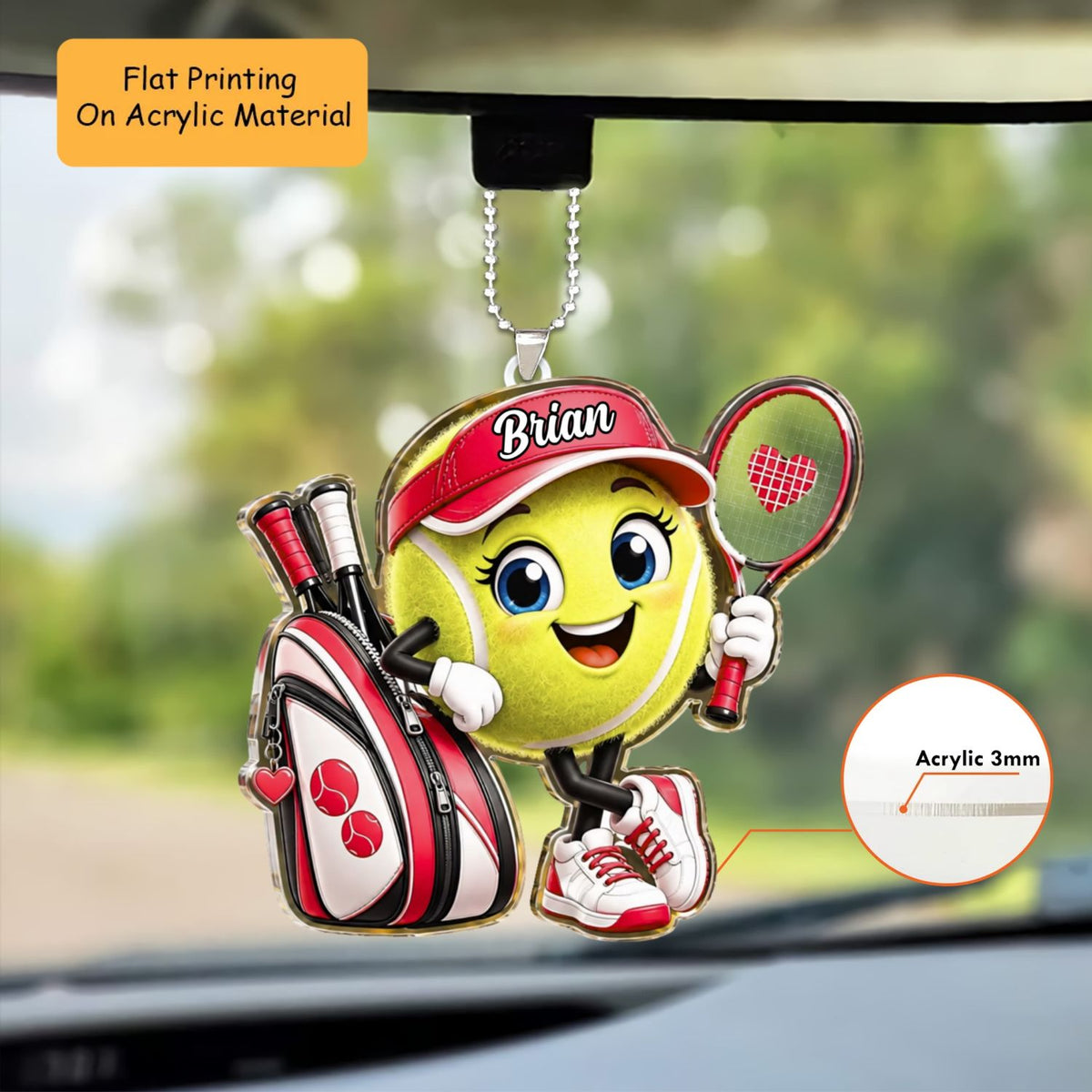 Personalized Christmas Flat Printed Acrylic Ornament, Mascot Sport Christmas, Custom Ornament Christmas Gift, Keychain Mascot Sport, Car Ornament Mascot Sport