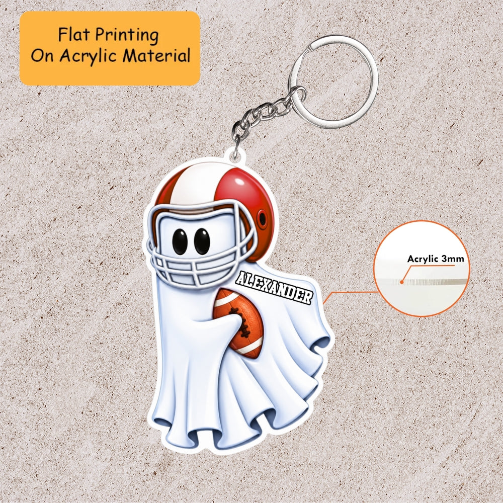 Personalized American Football Christmas Ornament, Christmas Ghost Player American Football, Custom Ornament Christmas Gift, Keychain American Football, Car Ornament American Football