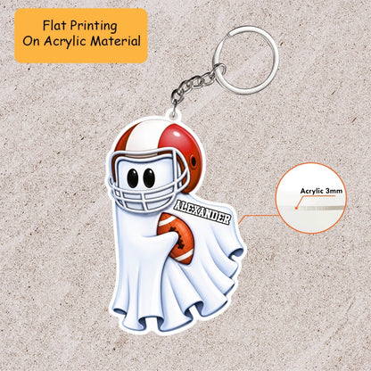 Personalized American Football Christmas Ornament, Christmas Ghost Player American Football, Custom Ornament Christmas Gift, Keychain American Football, Car Ornament American Football