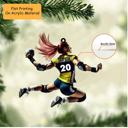 Personalized Handball Christmas Ornament, Handball Woman Acrylic, Custom Christmas Ornament Gift, Keychain Handball, Car Ornament Handball