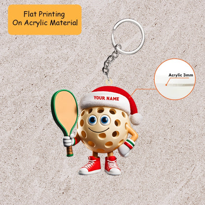 Personalized Pickleball Mascot Christmas Ornament, Custom Bowling Christmas Gift, Keychain Bowling, Car Ornament Bowling