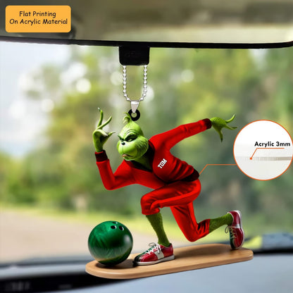 Personalized Bowling Acrylic Ornament, Bowling Keychain, Car Ornament, Christmas Ornament Gifts