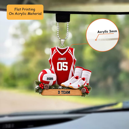 Personalized Volleyball Jersey Christmas Ornament, Uniform Set With Ball And Shoes, Custom Ornament Christmas Gift, Keychain Volleyball, Car Ornament Volleyball