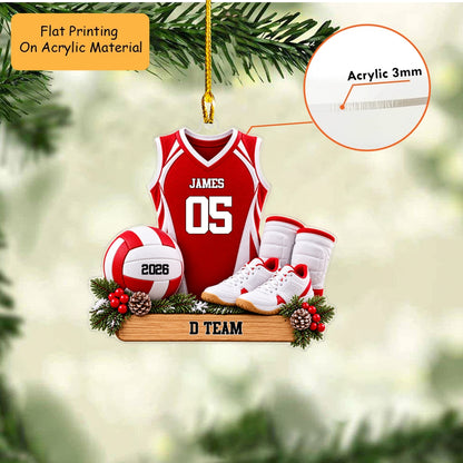 Personalized Volleyball Jersey Christmas Ornament, Uniform Set With Ball And Shoes, Custom Ornament Christmas Gift, Keychain Volleyball, Car Ornament Volleyball