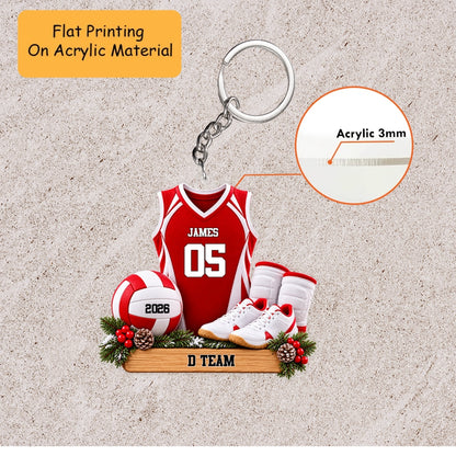 Personalized Volleyball Jersey Christmas Ornament, Uniform Set With Ball And Shoes, Custom Ornament Christmas Gift, Keychain Volleyball, Car Ornament Volleyball