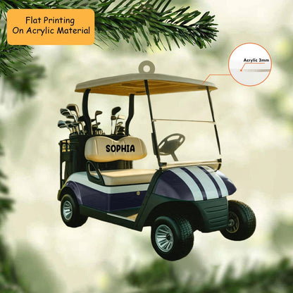 Personalized Golf Cart Christmas  Acrylic Ornament, Golf Cart Christmas Keychain, Car Ornament, Christmas Ornament Gifts