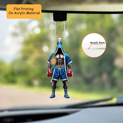 Personalized Boxing Christmas Ornament, Faceless Champion Robe, Custom Ornament Christmas Gift, Keychain Boxing, Car Ornament Boxing