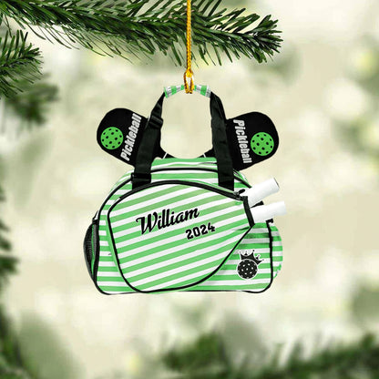 Personalized Pickleball Bag Flat Acrylic Ornament, Meaningful Ornament Gifts For Pickleball Player, Pickleball Lovers