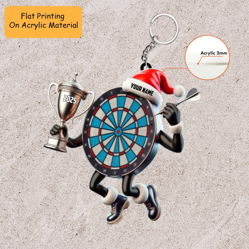 Personalized Dart Board Holding Pins Acrylic Ornament, Dart Board Keychain, Car Ornament, Christmas Ornament Gifts