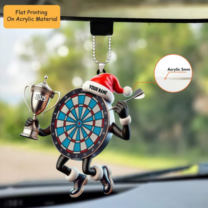 Personalized Dart Board Holding Pins Acrylic Ornament, Dart Board Keychain, Car Ornament, Christmas Ornament Gifts