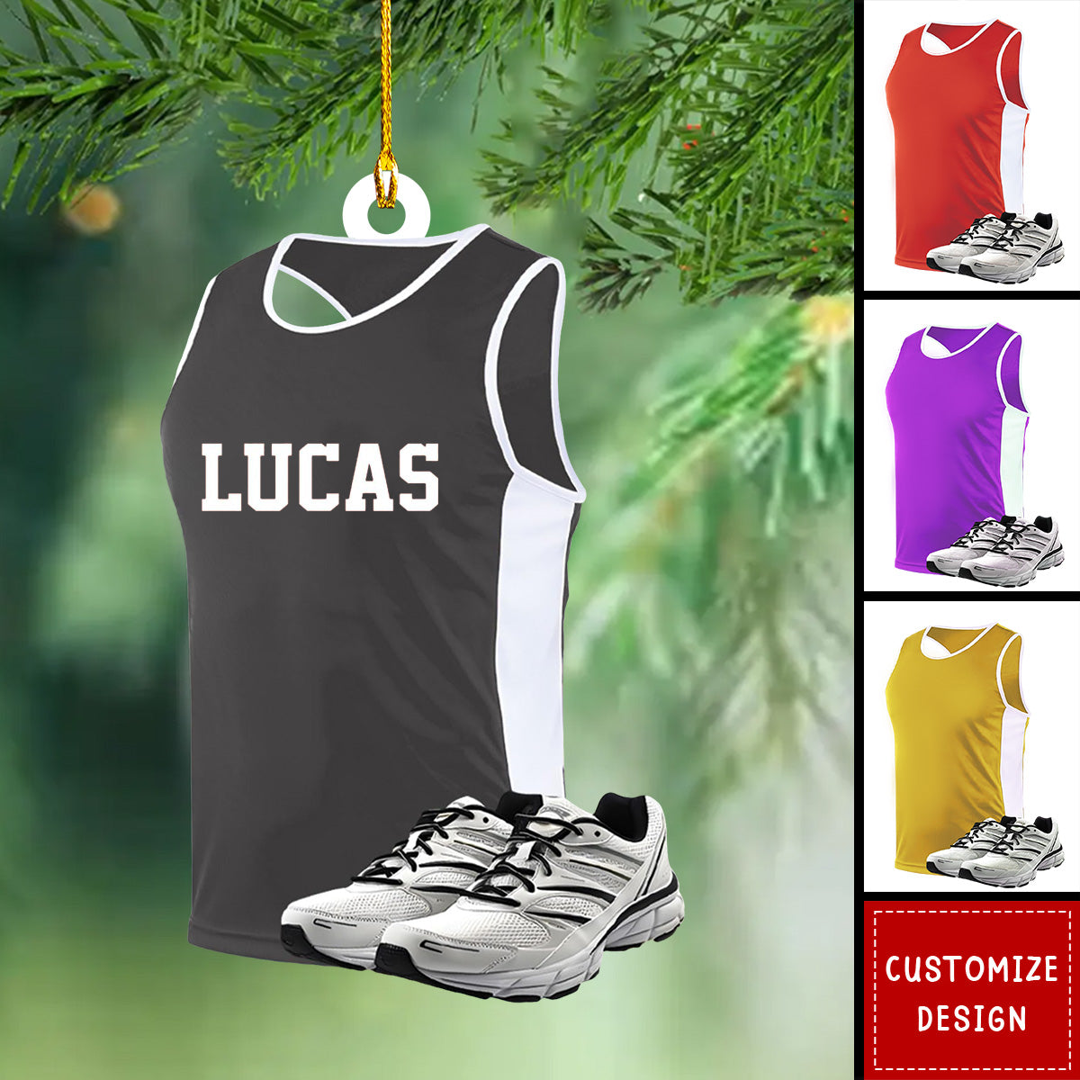 Personalized Running Gear Flat Acrylic Ornament, Meaningful Ornament Gifts For Running Lovers, Family, Friends