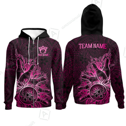 Zip Hoodie||Pink