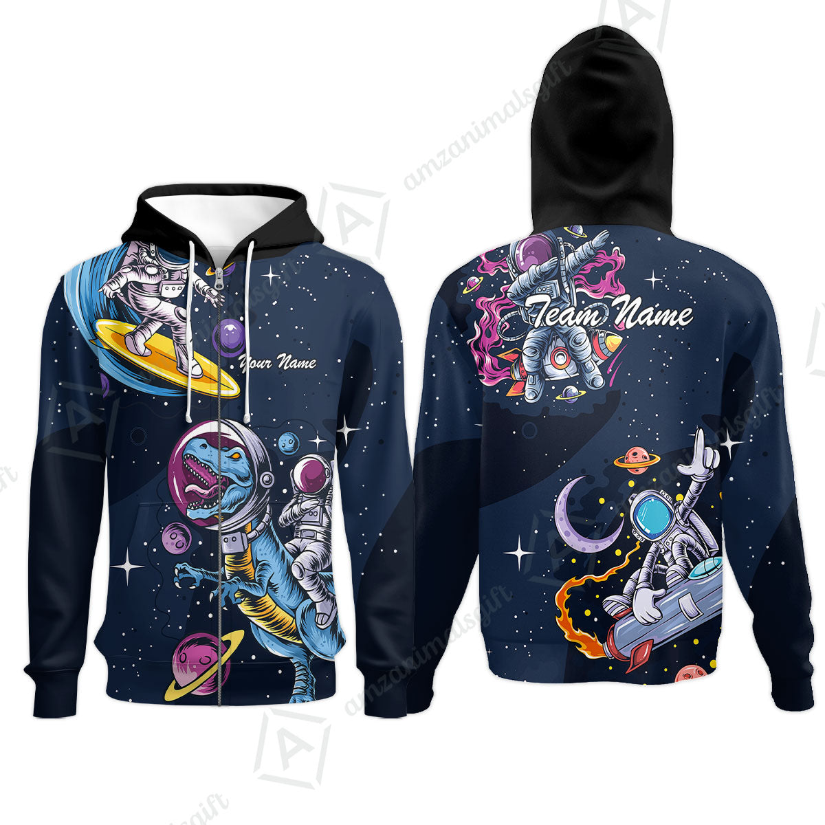 Customized Bowling Unisex Polo Shirt, Seraphic Galaxy Astronaut, Bowling Uniforms, Personalized Name And Team Name