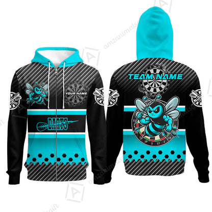Custom Funny Bee Darts Unisex Polo Team Shirts, Custom Team League Darts Jersey Polo , Custom Darts Team Jerseys Uniform