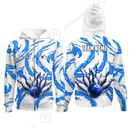 Custom Sport Bowling Team Jersey, Sport Bowling Jersey Multicolor Polo Quarter-Zip Shirts, Bowling Uniforms Jerseys, Custom Name And Team Name