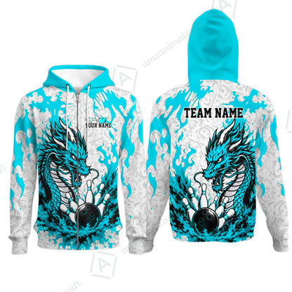 Custom Bowling Jersey Polo Shirt, Fierce Crimson Fire Dragon Strike, Custom Bowling Jersey Team Shirt For Players With Name and Team Name