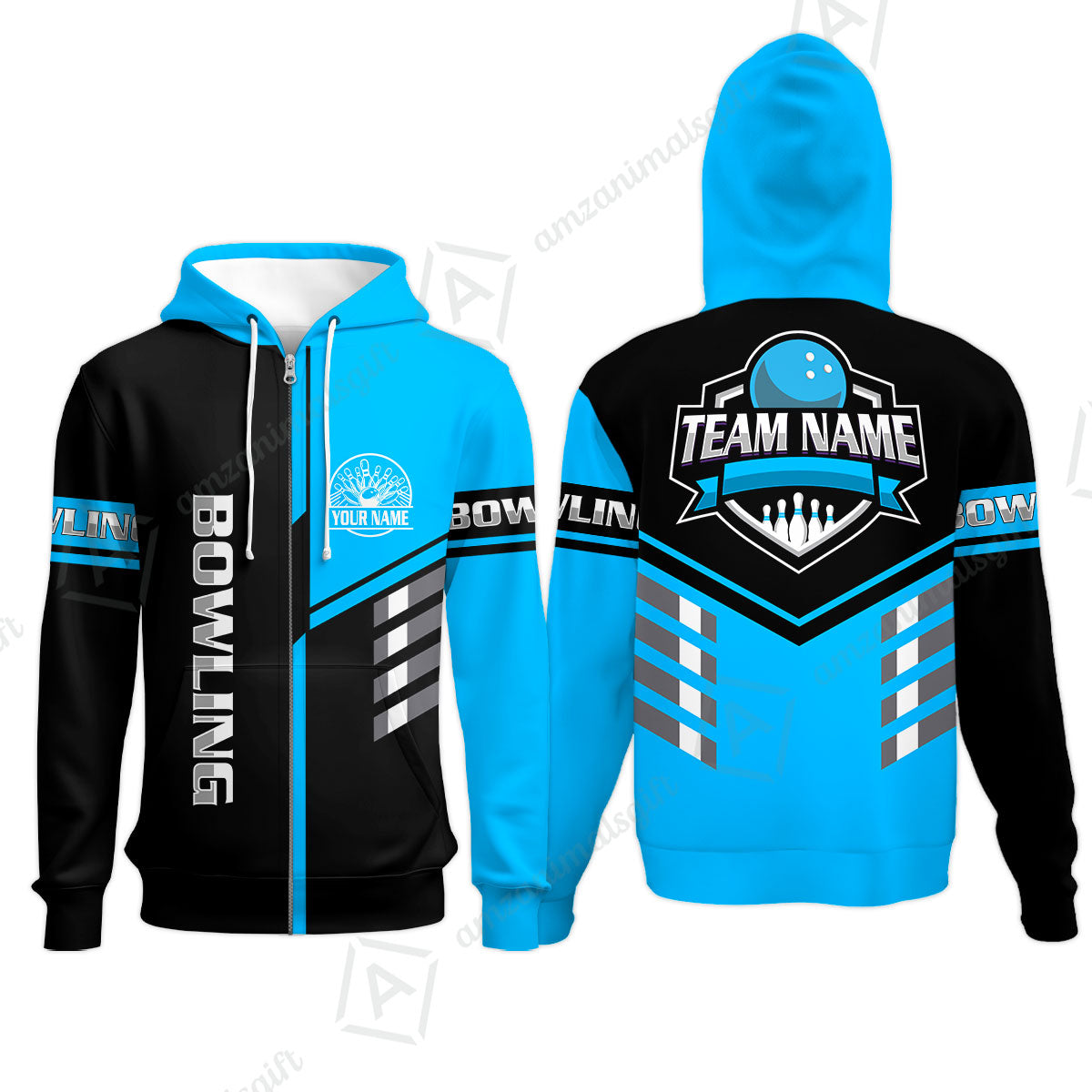 Custom Bowling Team Shirt – Modern Split Design Multicolor Option Personalized Jersey Bowling Uniform For League Players