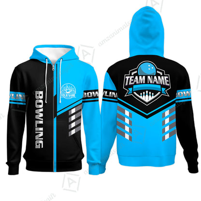 Custom Bowling Team Shirt – Modern Split Design Multicolor Option Personalized Jersey Bowling Uniform For League Players