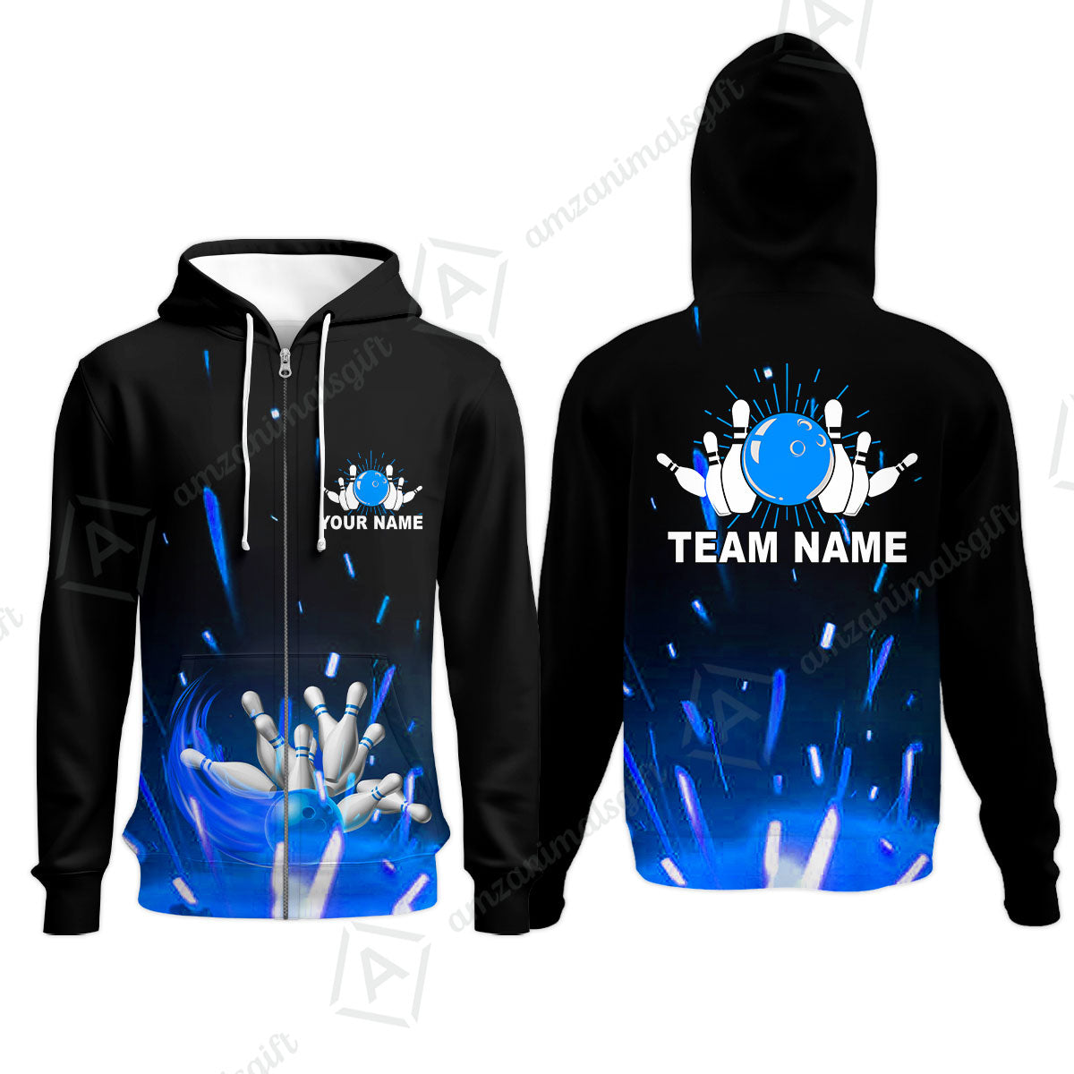 Custom Bowling Team Jerseys Polo Shirts, Bowling uniforms Flame Bowling Ball And Pins Short Sleeve Polo For Men Women Bowlers