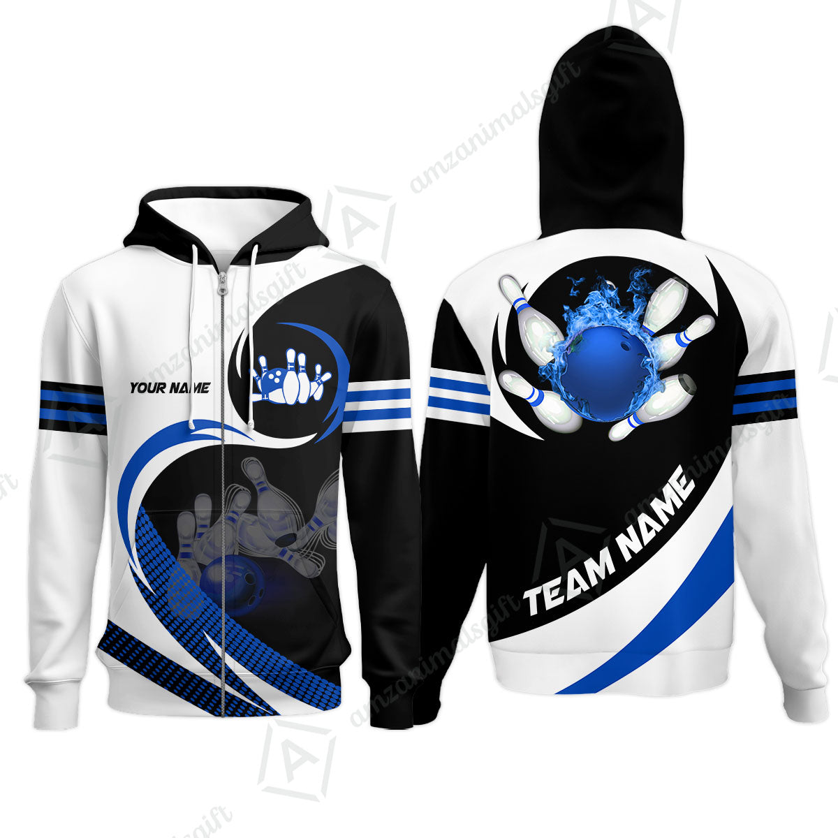 Custom Bowling Team Jersey Shirts, Custom Flame Ball Bowling Uniforms Unisex Polo, Multi Colors Personalized Name And Team Name