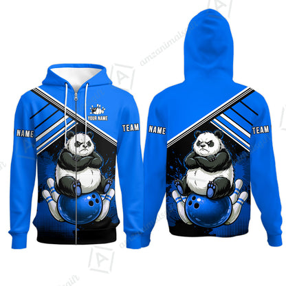 Custom Bowling Jersey Polo Shirt, Panda Mascot Bowling Custom Bowling Jersey Team Shirt For Players With Name & Team Name