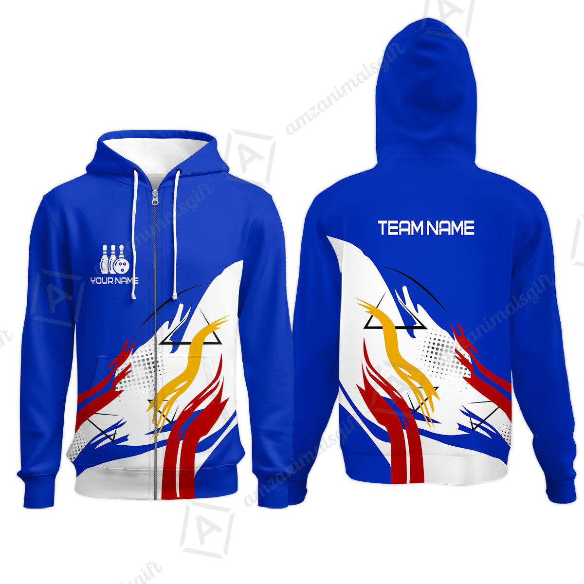 Customize Name, Team Name Bowling Jersey, Bowling Team Jersey Multicolor Polo Quarter-Zip Shirts, Custom Bowling Uniforms Jerseys