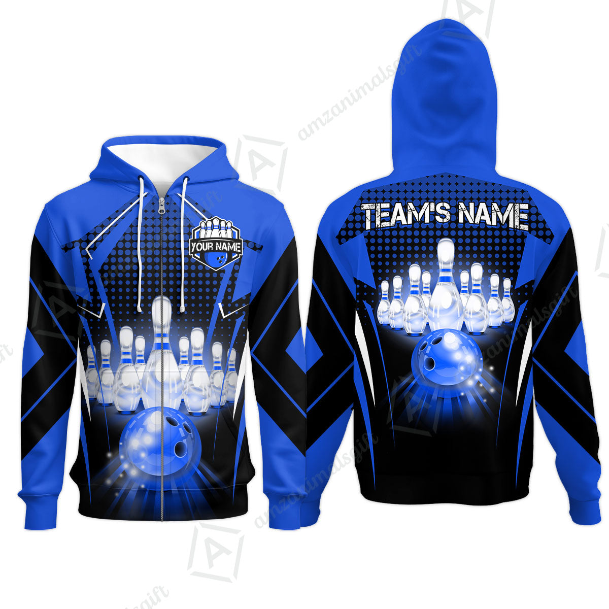 Custom Bowling Team Jerseys Polo Shirts, Bowling uniforms Ball & Pins Multicolor Jersey For Tournament Team Men Women Bowlers