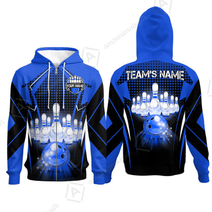 Custom Bowling Team Jerseys Polo Shirts, Bowling uniforms Ball & Pins Multicolor Jersey For Tournament Team Men Women Bowlers