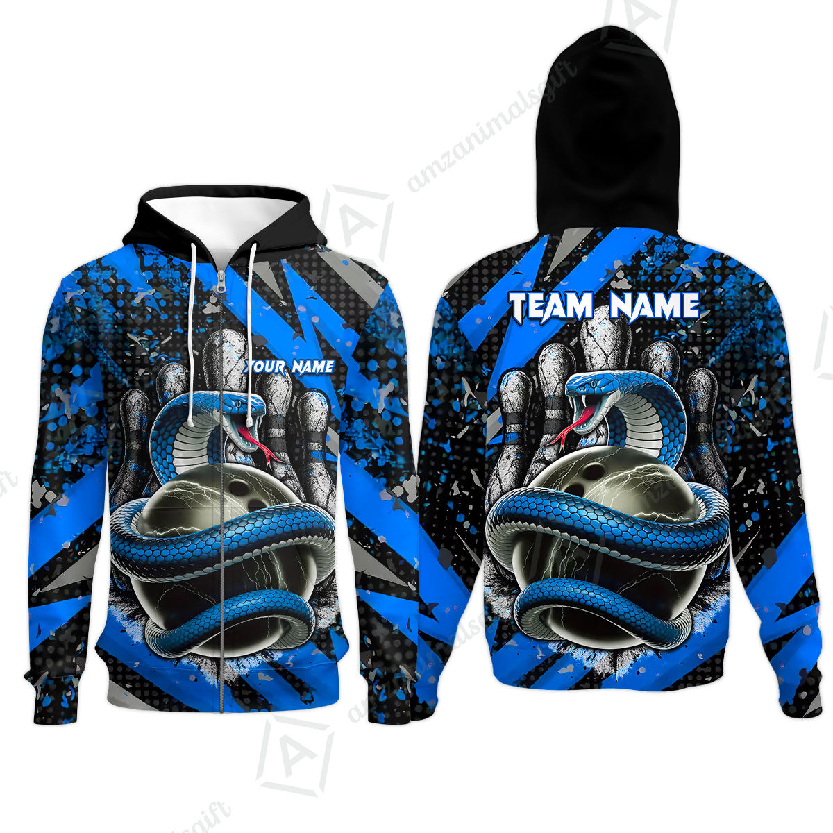 Custom Bowling Team Shirt, Bowling with King Cobra Multicolor, Bowling uniforms, King Cobra Bowling Shirt Personalized Name And Team Name