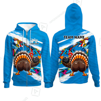 Custom Bowling Jersey Polo Shirt, Turkey Bowling, Personalized Name And Team Name