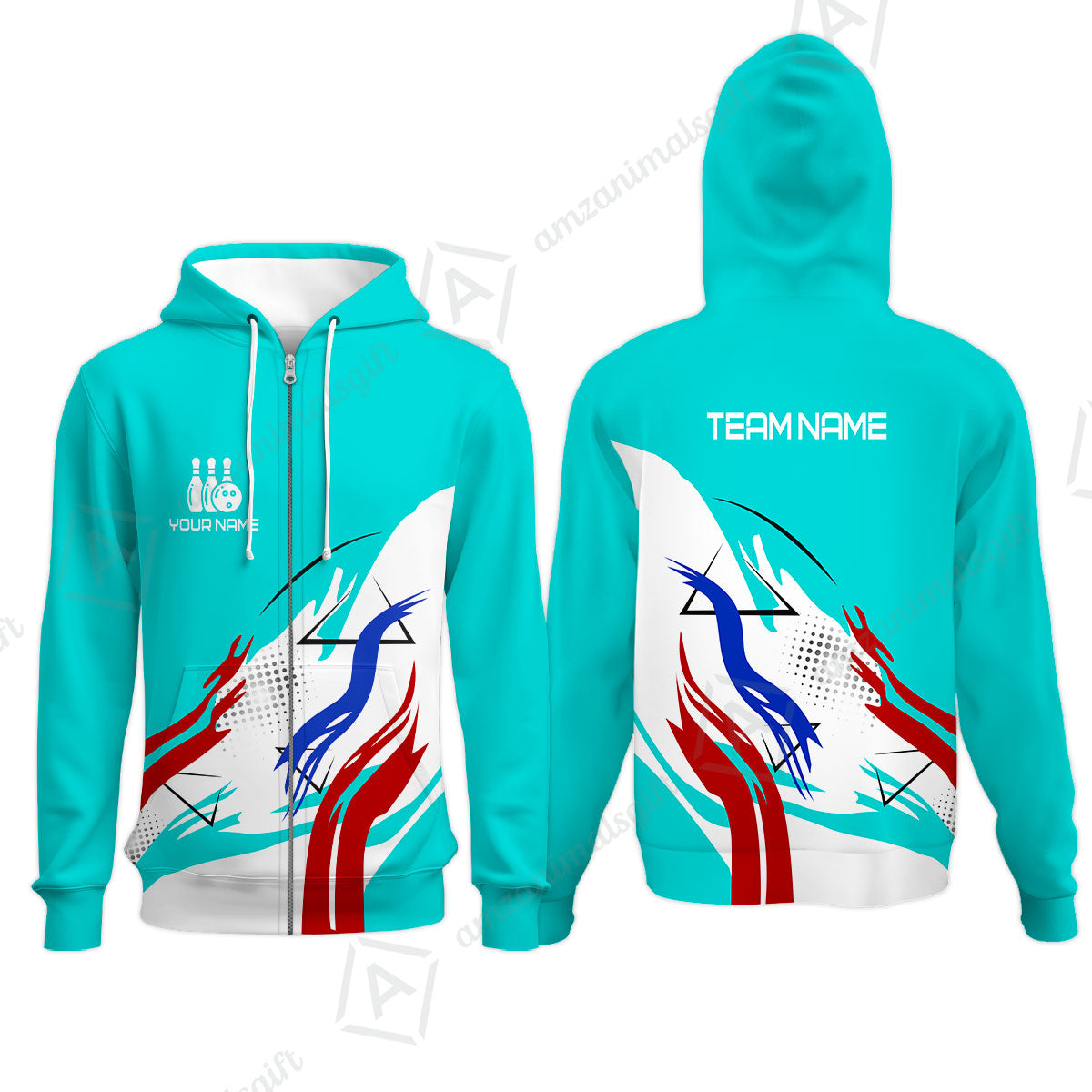 Customize Name, Team Name Bowling Jersey, Bowling Team Jersey Multicolor Polo Quarter-Zip Shirts, Custom Bowling Uniforms Jerseys