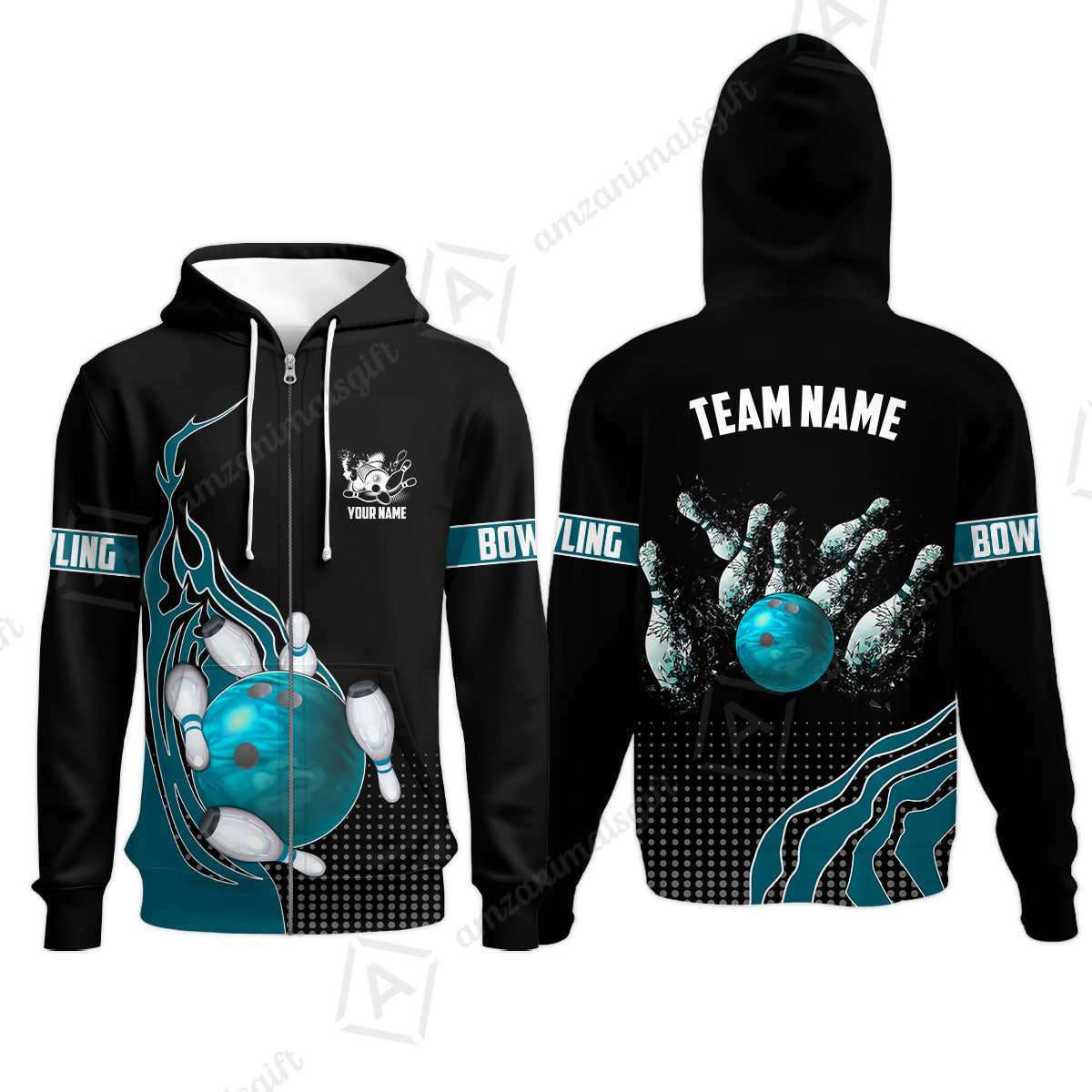 Customized Bowling Unisex Polo Shirt, Bowling And Breaking Pins Multicolor Option Customized Name And Team Name Polo Jerseys Shirts