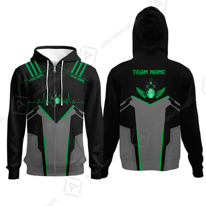 Personalized Polo Bowling Shirt Heartbeat And Esports Pattern Team Jersey Shirt For Men Women Bowlers