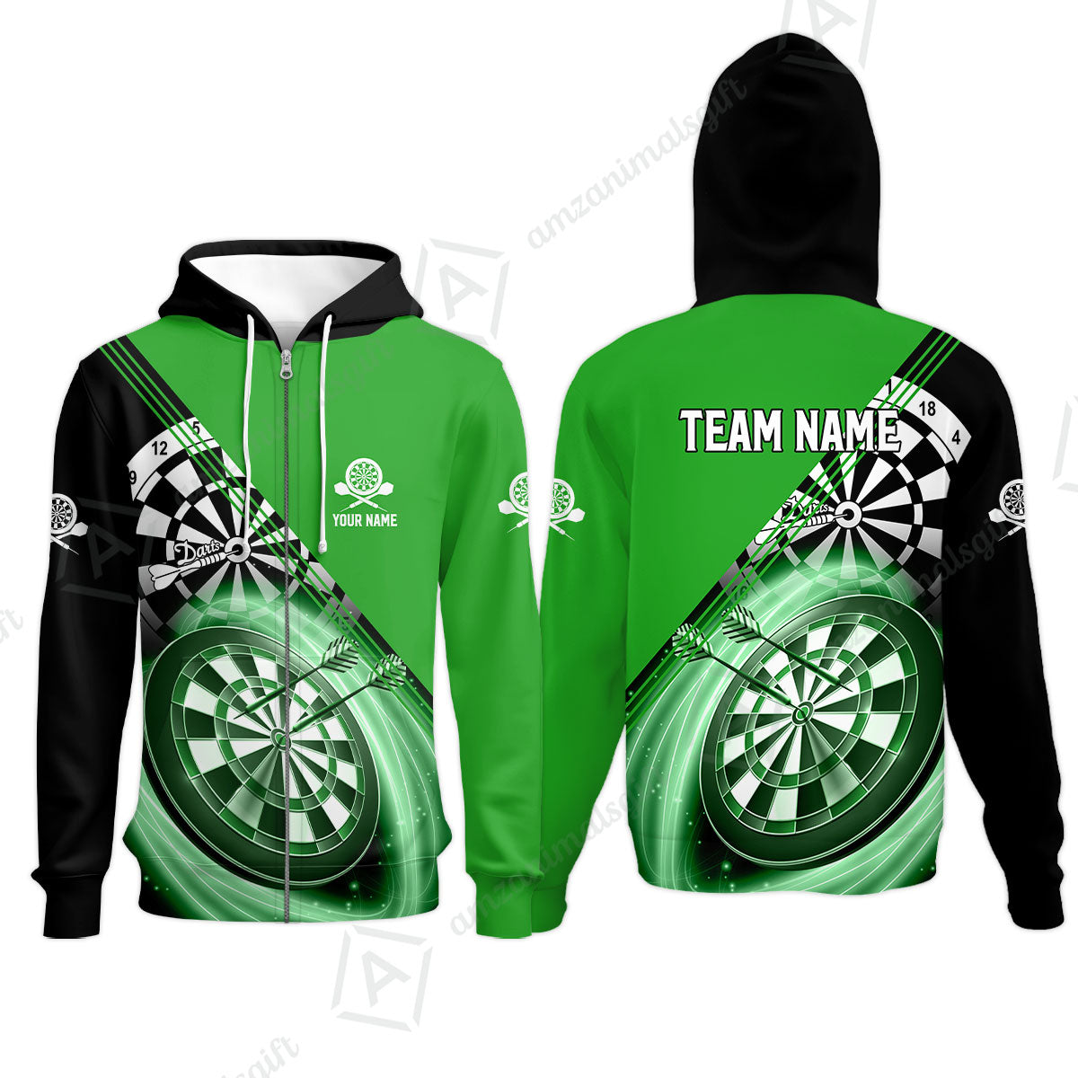 Custom Tailored Darts Team Jersey Polo Quarter-Zip Shirts, Customized Name Team Name Darts Team Jerseys Uniform