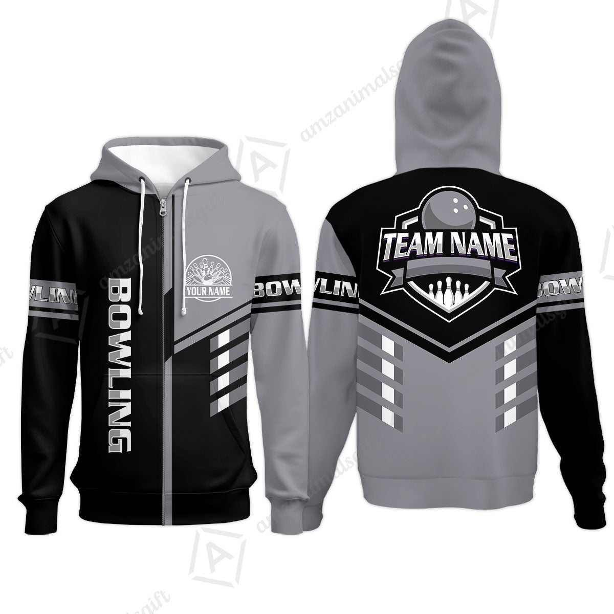 Custom Bowling Team Shirt – Modern Split Design Multicolor Option Personalized Jersey Bowling Uniform For League Players