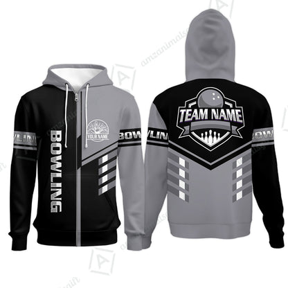 Custom Bowling Team Shirt – Modern Split Design Multicolor Option Personalized Jersey Bowling Uniform For League Players