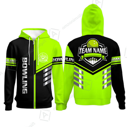 Custom Bowling Team Shirt – Modern Split Design Multicolor Option Personalized Jersey Bowling Uniform For League Players