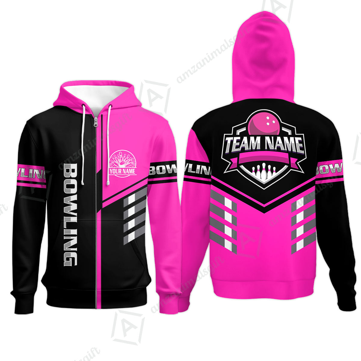 Custom Bowling Team Shirt – Modern Split Design Multicolor Option Personalized Jersey Bowling Uniform For League Players